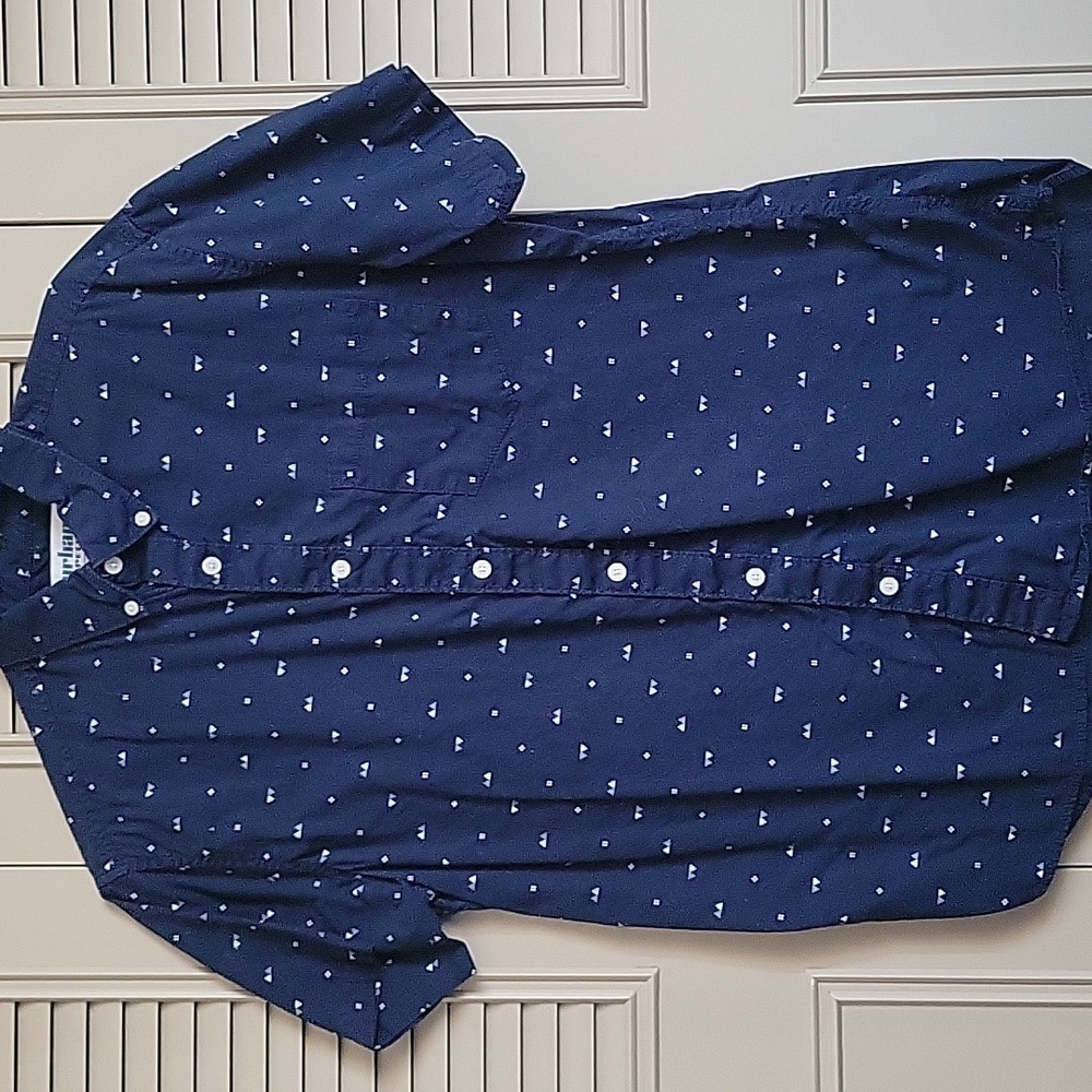 Navy pattern button up urban pipeline large